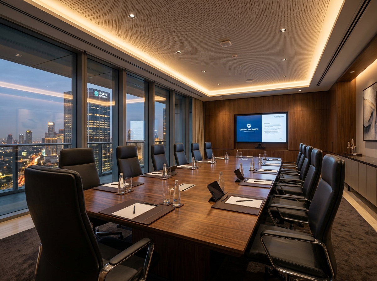Executive boardroom meeting table