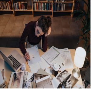 Person studying at desk