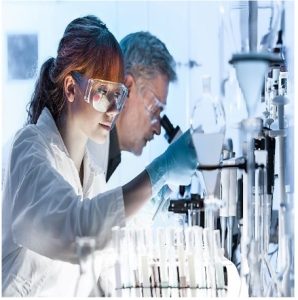 Scientists working in a lab